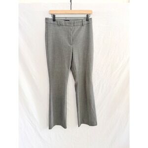 Zara Tailored Flare Trousers Women Grey Mid Rise Dress Pants Small